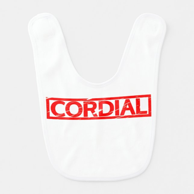 Cordial Stamp Baby Bib (Front)