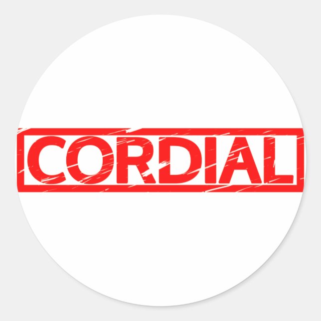 Cordial Stamp Classic Round Sticker (Front)