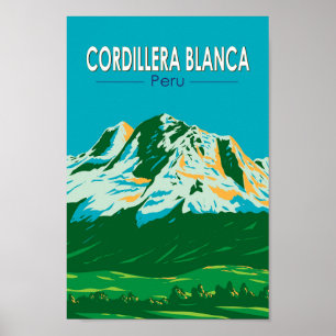 Cordillera Blanca Peru Travel Art Vintage Poster