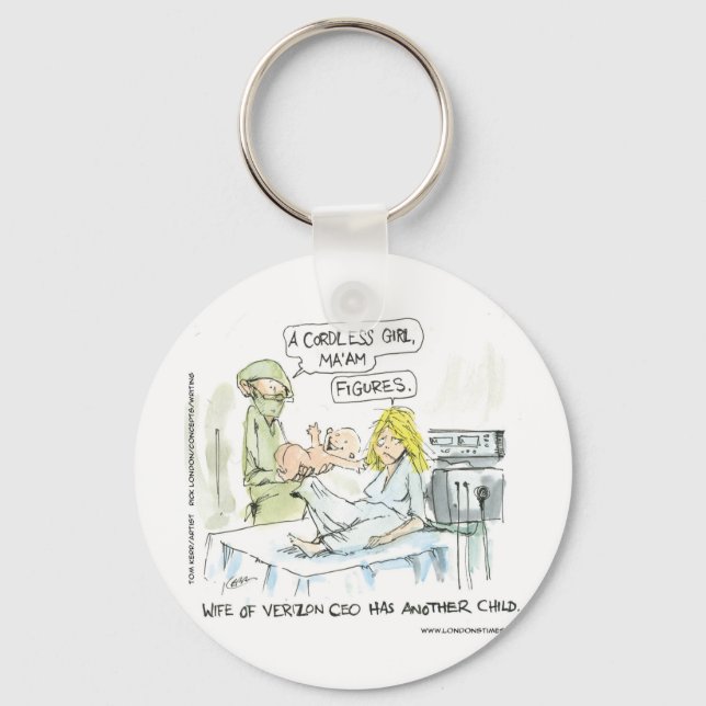 Cordless Baby Funny Cards Tees Mugs & Gifts Keychain (Front)