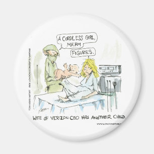 Cordless Baby Funny Cards Tees Mugs & Gifts Magnet