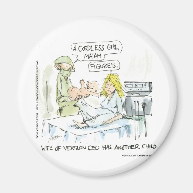 Cordless Baby Funny Cards Tees Mugs & Gifts Magnet (Front)