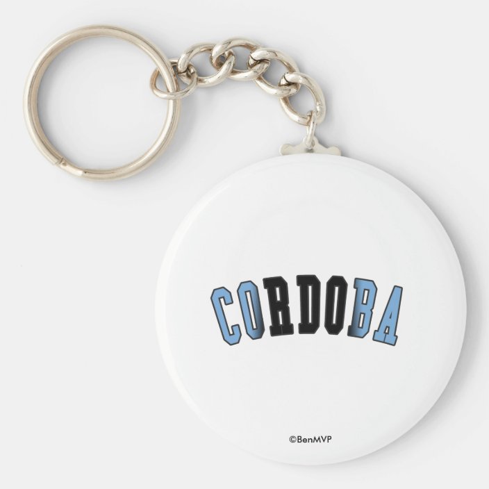 Cordoba in Argentina National Flag Colors Keychain