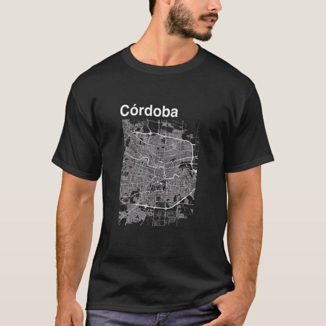 Cordoba Spain Classic City Map Graphic T-Shirt (Front)