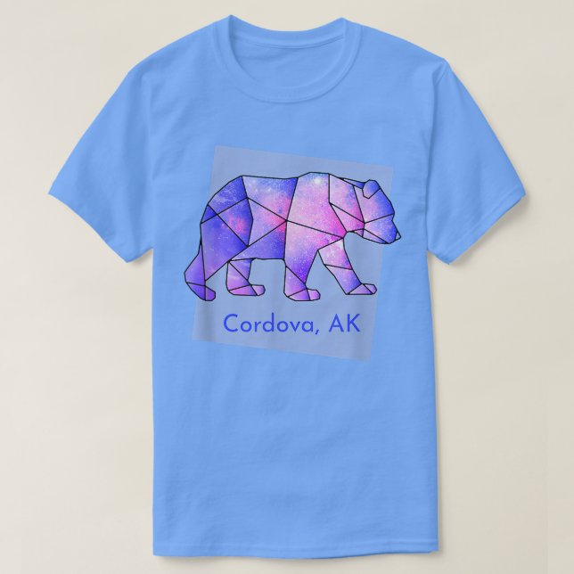 Cordova AK Galaxy Bear Abstract Geometrical Animal T-Shirt (Design Front)