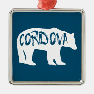 Cordova Alaska Bear Metal Ornament