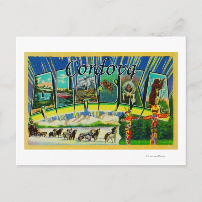 Cordova, Alaska - Large Letter Scenes Postcard (Front)