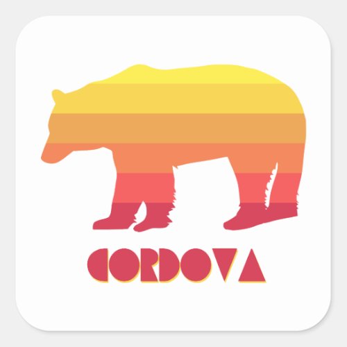 Cordova Alaska Rainbow Bear Square Sticker