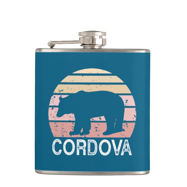Cordova Alaska Retro Bear Flask (Front)