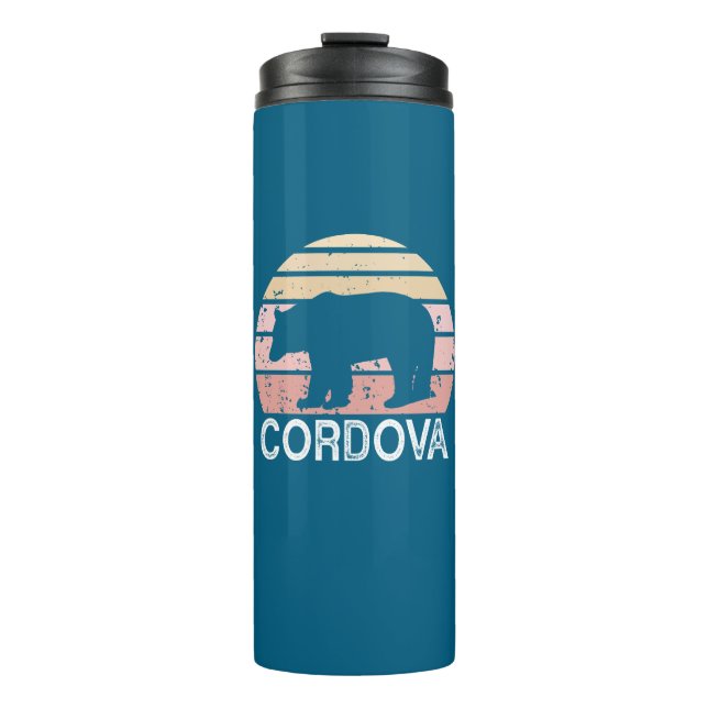Cordova Alaska Retro Bear Thermal Tumbler (Front)