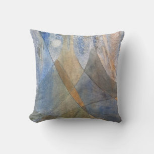 Corduroy Alps Watercolor Line Art Print Throw Pillow