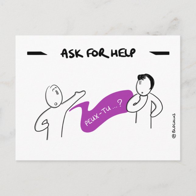 Core Protocol Card: Ask For Help Postcard (Front)