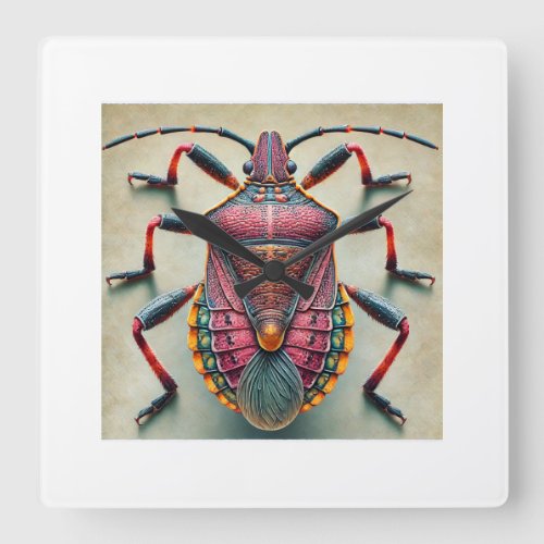 Coreid Bug 240624IREF110 _ Watercolor Square Wall Clock