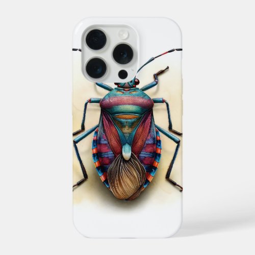 Coreid Bug in Natural Splendor IREF574 _ Watercolo iPhone 15 Pro Case