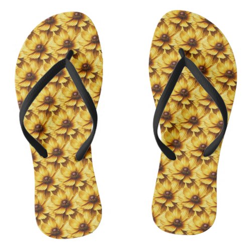 Coreopsis Field  Flip Flops