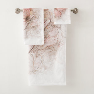 Coreopsis Floral Watercolor Blush Pink ID712 Bath Towel Set