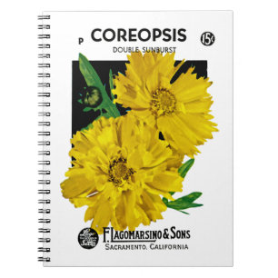 Coreopsis Seed Packet Label Notebook