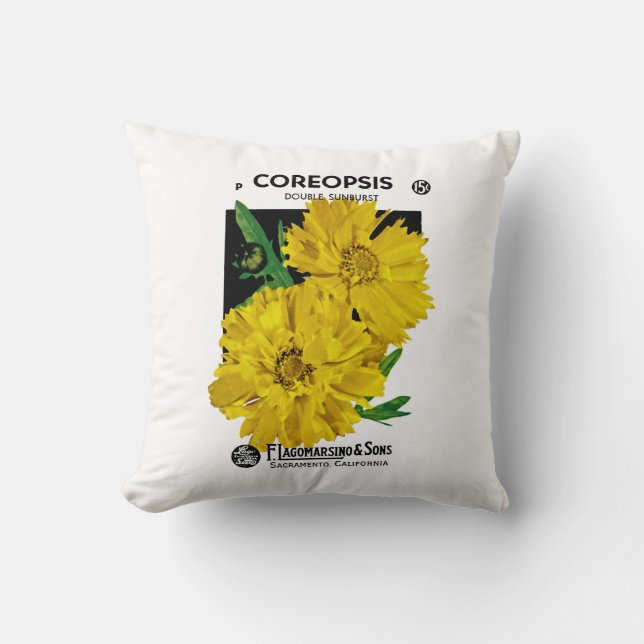 Coreopsis Throw Pillow (Front)