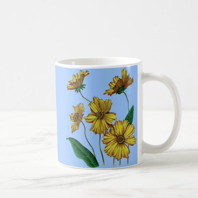 coreopsis yellow flowers coffee mug (Right)