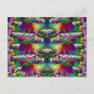 COREY ~ Glossy Postcard 3D Colorful Zany