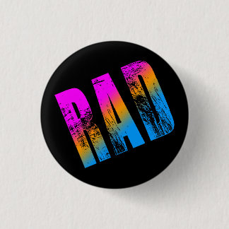 COREY TIGER 1980s NEW WAVE RAD PIN BUTTON