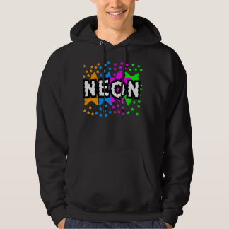 COREY TIGER 1980s RETRO NEON STARS Hoodie