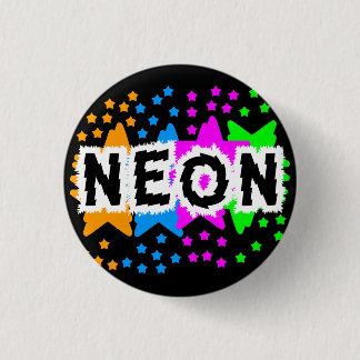 COREY TIGER 1980s RETRO NEON STARS Pinback Button