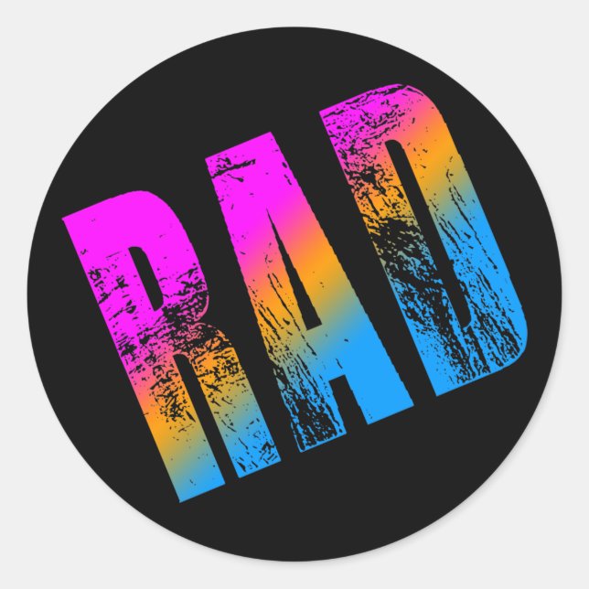 COREY TIGER 1980's RETRO RAD Classic Round Sticker (Front)