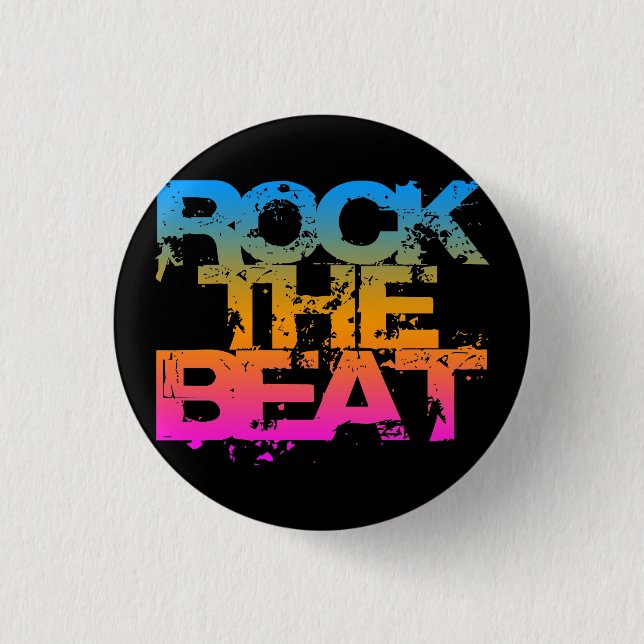 Corey Tiger 1980S Retro Rock The Beat Button (Front)