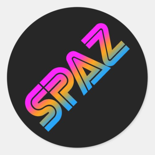 COREY TIGER 1980s RETRO SPAZ MULTICOLOUR Classic Round Sticker