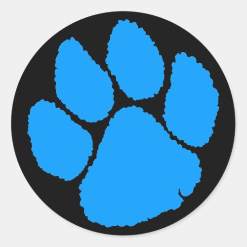 COREY TIGER 1980s RETRO TIGER CLAW BLUE Classic Round Sticker