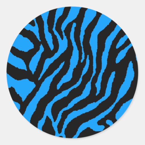 COREY TIGER 1980s RETRO TIGER STRIPES BLUE Classic Round Sticker