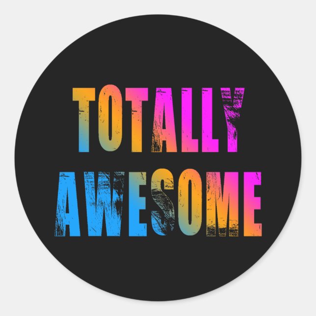 COREY TIGER 1980's RETRO TOTALLY AWESOME Classic Round Sticker (Front)