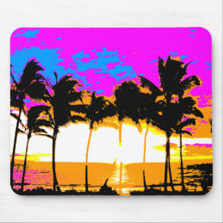 COREY TIGER 1980s RETRO VINTAGE PALM TREES SUNSET Mouse Pad