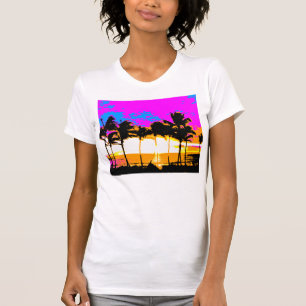COREY TIGER 1980s RETRO VINTAGE PALM TREES SUNSET T-Shirt