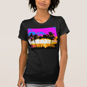 COREY TIGER 1980s RETRO VINTAGE PALM TREES SUNSET T-Shirt