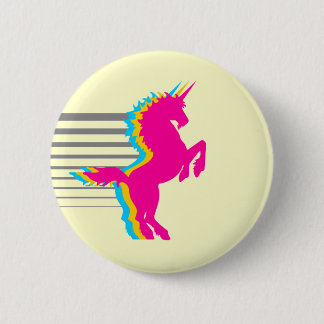 COREY TIGER 1980s RETRO VINTAGE UNICORN Button