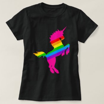 Corey Tiger 1980s Retro Vintage Unicorn Rainbow T-shirt by COREYTIGER at Zazzle