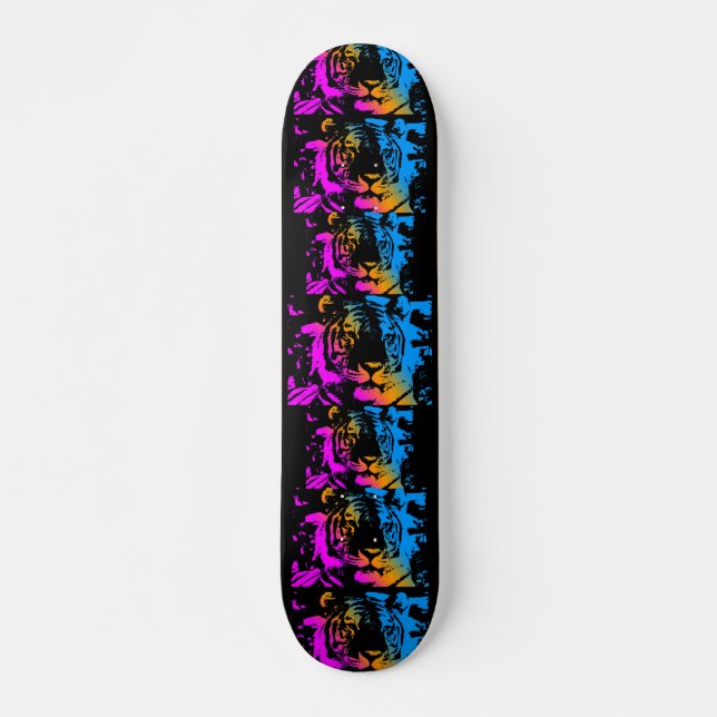 COREY TIGER 1980s TIGER FACE COLOURS Skateboard (Front)