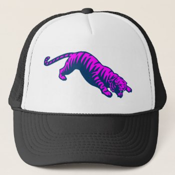 Corey Tiger 80's Crouched Tiger Trucker Hat by COREYTIGER at Zazzle