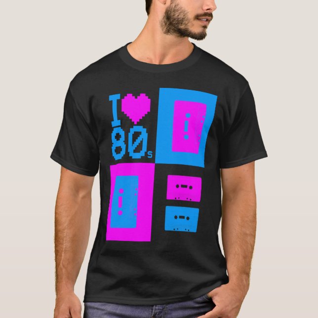 Corey Tiger 80s "I Love 80s Cassette Tapes" Shirt (Front)