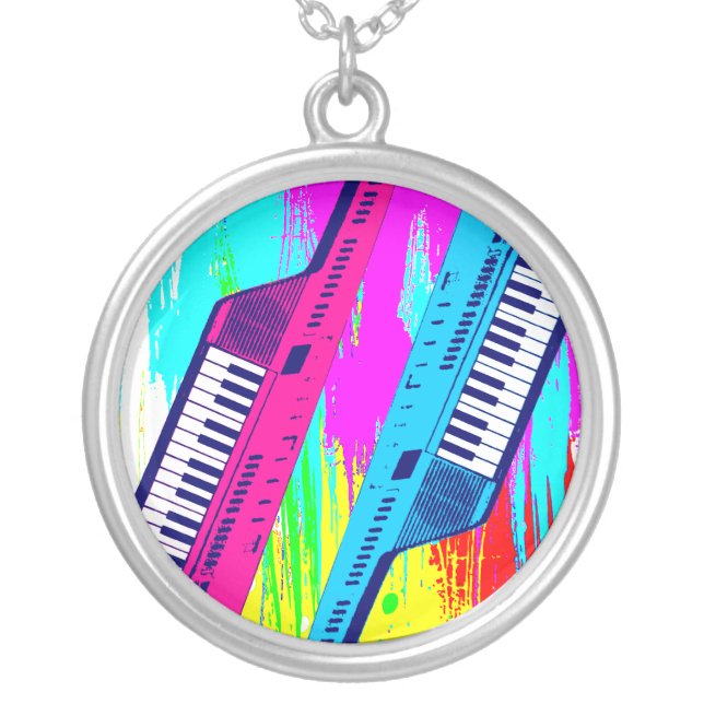 Corey Tiger 80s Keytar Splatter Necklace (Front)