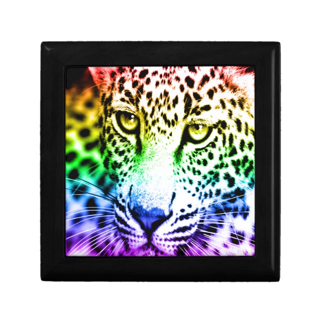 Corey Tiger 80s Leopard Face (Rainbow) Jewelry Box (Front)