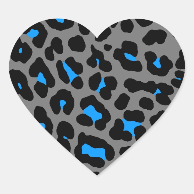 Corey Tiger 80s Leopard Spots (Gray) Heart Sticker (Front)
