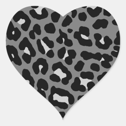 Corey Tiger 80s Leopard Spots Gray Heart Sticker