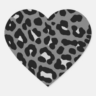 Corey Tiger 80s Leopard Spots (Gray) Heart Sticker