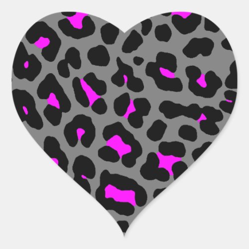 Corey Tiger 80s Leopard Spots Gray Heart Sticker