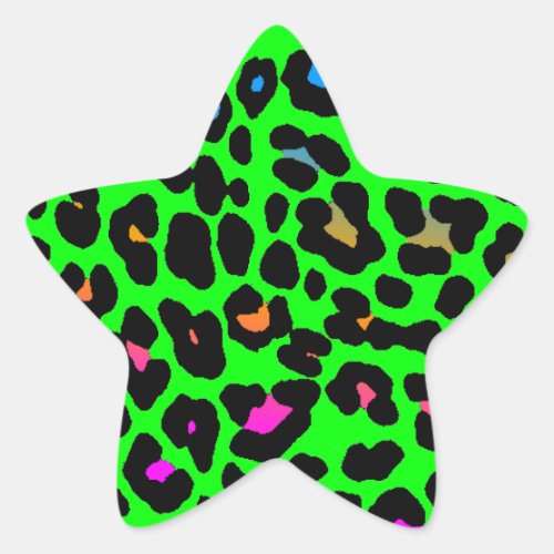 Corey Tiger 80s Leopard Spots Green Star Sticker