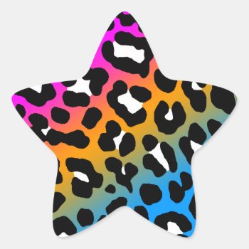 Corey Tiger 80s Leopard Spots (multicolor) Star Sticker by COREYTIGER at Zazzle
