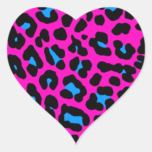 Corey Tiger 80s Leopard Spots Pink Heart Sticker